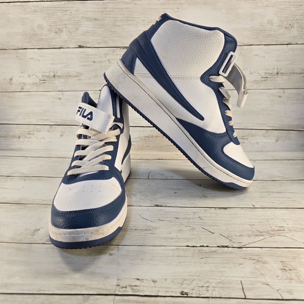 Fila Vulc 13 Mid Plus Mens White Navy Blue High Top Sneakers 5BM01295-147